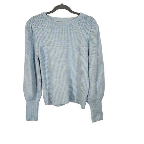 A New Day Balloon Sleeve Pullover Fuzzy Sweater in Light Blue - Size Medium - Picture 2 of 7